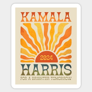 Kamala Harris 2024 For A Brighter Tomorrow Vintage Boho Groovy Chic Retro Sticker
